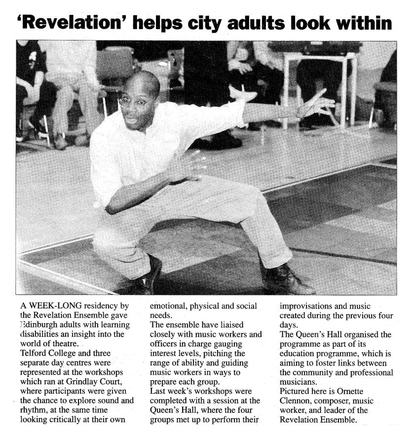 Queen's Hall, Edinburgh 1996. An example of community enterprise